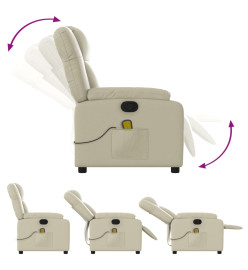 Fauteuil inclinable de massage Crème Similicuir