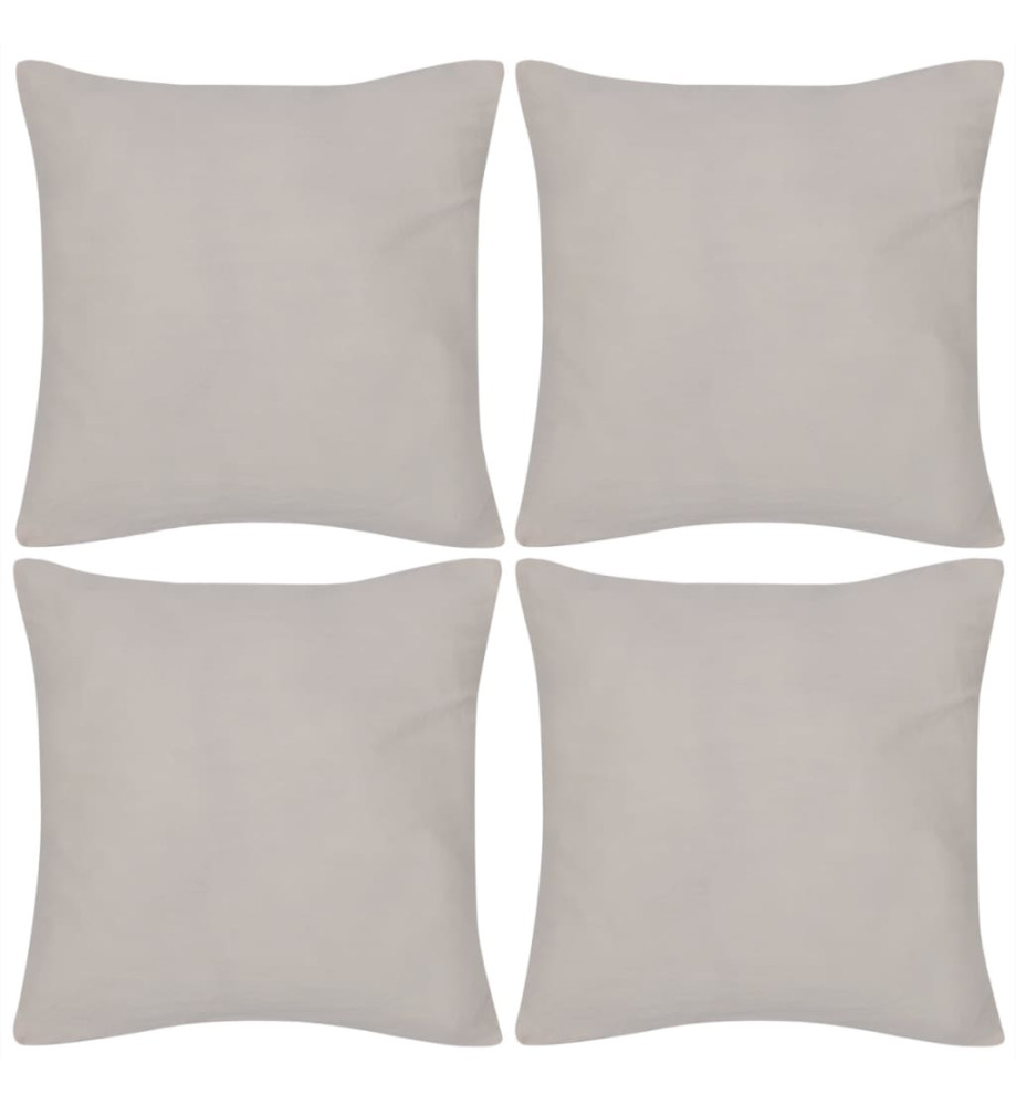 Housses de coussin 4 pcs Coton Beige 50x50 cm Housses de coussin 4 pcs Coton Beige 50x50 cm