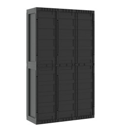 Armoire de rangement d'extérieur noir 97x37x165 cm PP