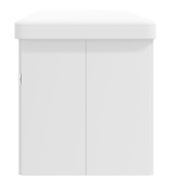 Banc de rangement pliable blanc PVC