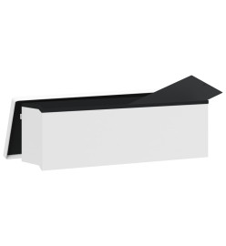 Banc de rangement pliable blanc PVC