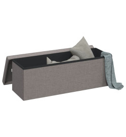 Banc de rangement pliable gris clair faux lin