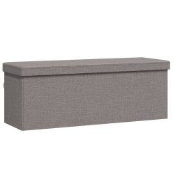 Banc de rangement pliable gris clair faux lin