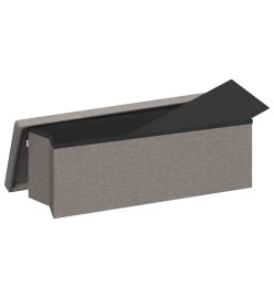 Banc de rangement pliable gris clair faux lin