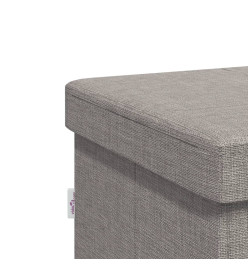 Banc de rangement pliable gris clair faux lin