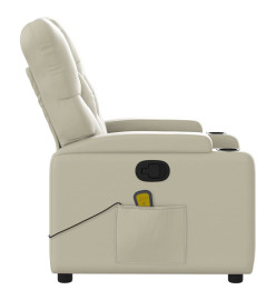 Fauteuil inclinable de massage Crème Similicuir