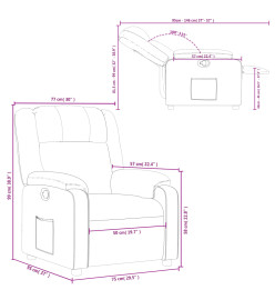 Fauteuil inclinable Gris clair Tissu