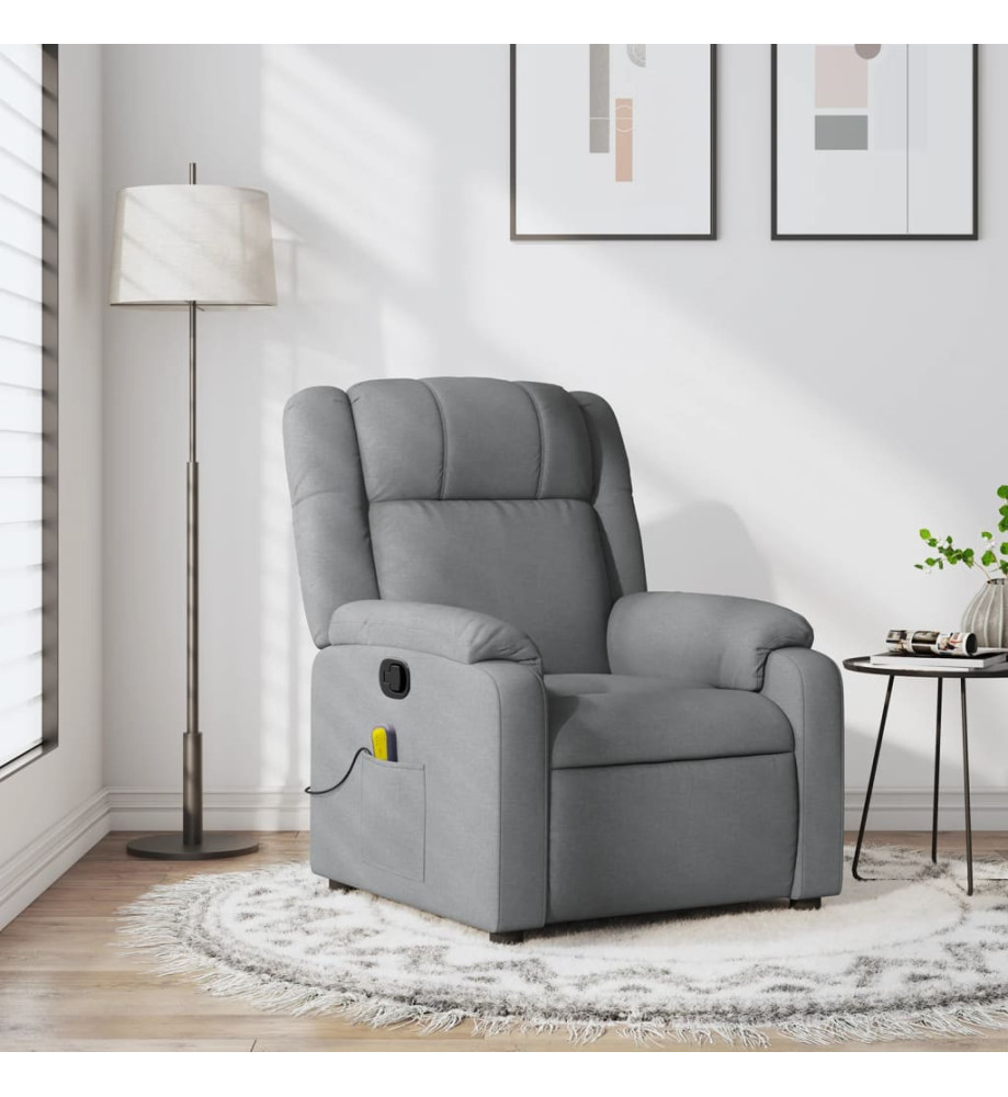 Fauteuil de massage inclinable Gris clair Tissu