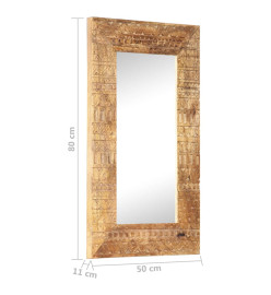 Miroir sculpté à la main 80x50x11 cm Bois de manguier solide