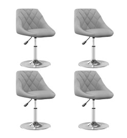 Chaises à dîner pivotantes 4 pcs Gris clair Velours