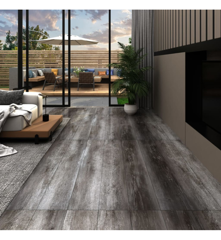 Planche de plancher PVC autoadhésif 5,21 m² 2 mm Bois rayé