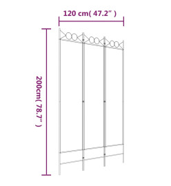 Cloison de séparation 3 panneaux Marron 120x200 cm Tissu