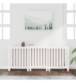 Cache-radiateur Blanc 210x21x85 cm Bois massif de pin