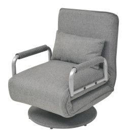 Fauteuil pivotant et canapé-lit Gris clair Tissu