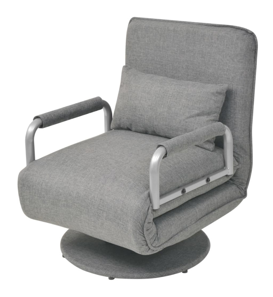 Fauteuil pivotant et canapé-lit Gris clair Tissu Fauteuil pivotant et canapé-lit Gris clair Tissu