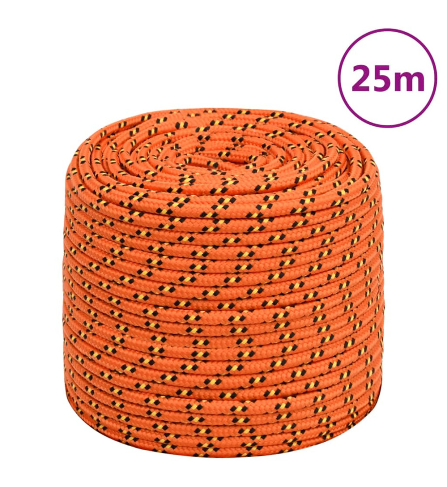 Corde de bateau Orange 10 mm 25 m Polypropylène