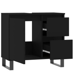 Armoire de salle de bain noir 65x33x60 cm bois d'ingénierie