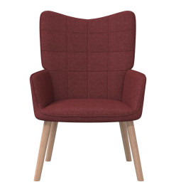 Chaise de relaxation avec tabouret Rouge bordeaux Tissu