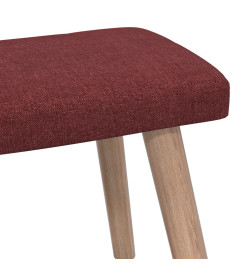 Chaise de relaxation avec tabouret Rouge bordeaux Tissu