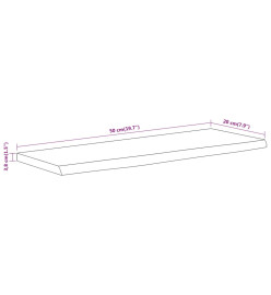 Étagère murale rectangulaire massif acacia bordure assortie