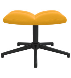 Chaise de relaxation avec repose-pied Jaune moutarde Velours