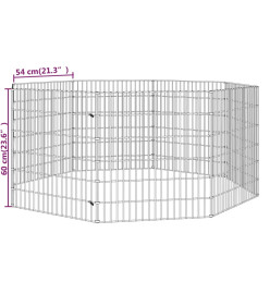 Cage à lapin 8 panneaux 54x60 cm Fer galvanisé