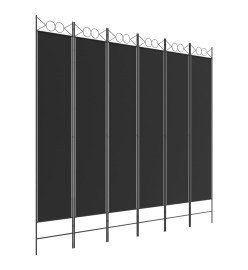 Cloison de séparation 6 panneaux Noir 240x220 cm Tissu
