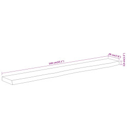 Étagère murale rectangulaire massif acacia bordure assortie