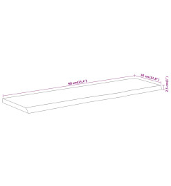 Étagère murale rectangulaire massif acacia bordure assortie