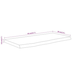 Étagère murale rectangulaire massif acacia bordure assortie