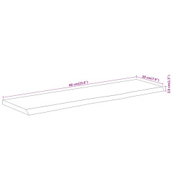 Étagère murale rectangulaire massif acacia bordure assortie