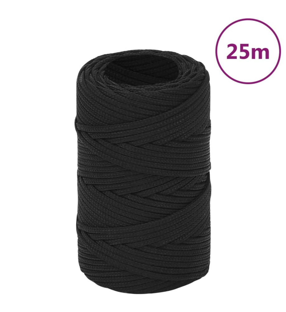 Corde de bateau Noir complet 2 mm 25 m Polypropylène