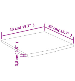 Étagère murale 40x40x3,8cm carré massif acacia bordure assortie