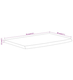 Étagère murale rectangulaire massif acacia bordure assortie