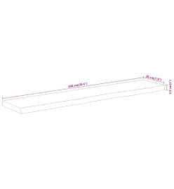 Étagère murale rectangulaire massif acacia bordure assortie