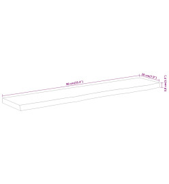 Étagère murale rectangulaire massif acacia bordure assortie