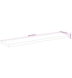 Dessus de table 140x30x2,5 cm rectangulaire bois massif acacia