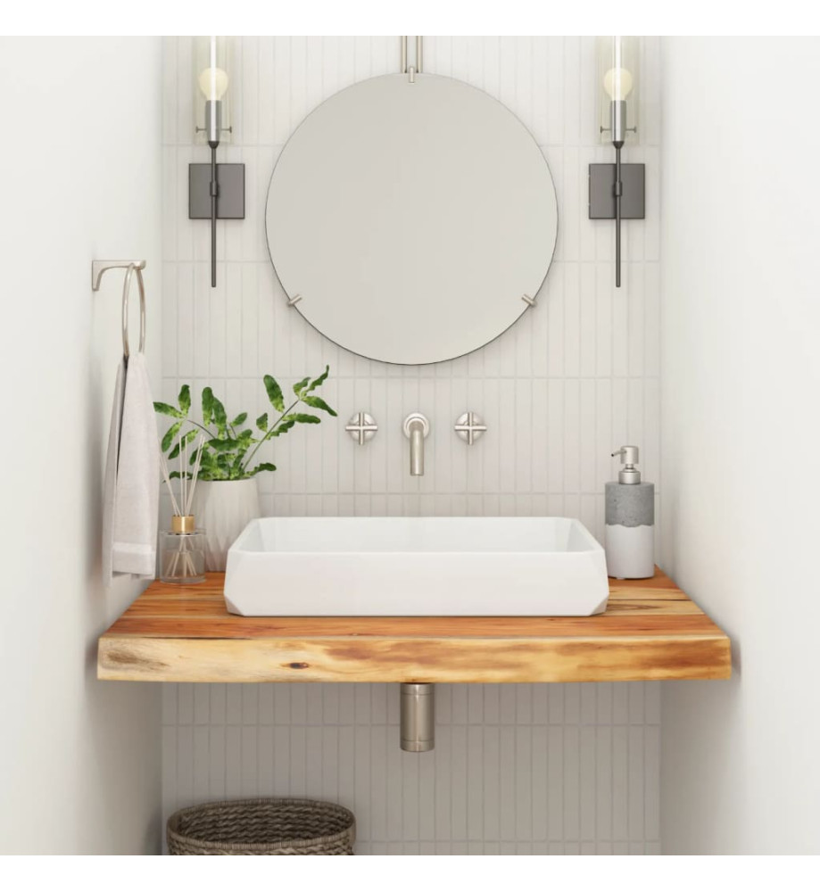 Comptoir de salle de bain 60x60x2,5 cm carré bois massif acacia