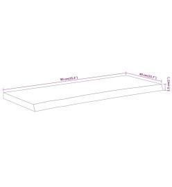 Dessus de table 90x40x2,5 cm rectangulaire bois massif acacia