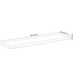 Dessus de table 160x40x2,5 cm rectangulaire bois massif acacia