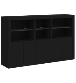 Buffet avec lumières LED noir 162x37x100 cm