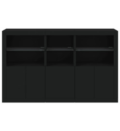 Buffet avec lumières LED noir 162x37x100 cm