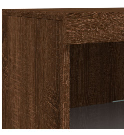 Buffet avec lumières LED chêne marron 162x37x100 cm