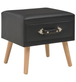 Table de chevet Noir 40x35x40 cm Similicuir