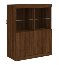 Buffet avec lumières LED chêne marron 283x37x100 cm