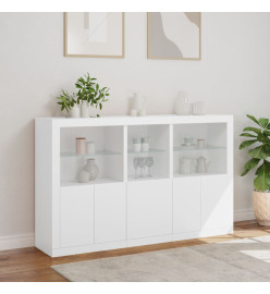 Buffet avec lumières LED blanc 162x37x100 cm