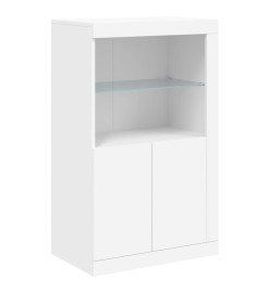 Buffet avec lumières LED blanc 162x37x100 cm