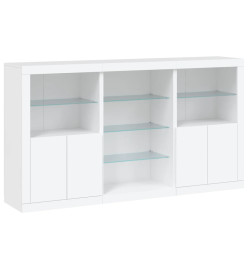 Buffet avec lumières LED blanc 181,5x37x100 cm