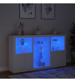 Buffet avec lumières LED blanc 181,5x37x100 cm