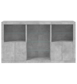 Buffet avec lumières LED gris béton 181,5x37x100 cm